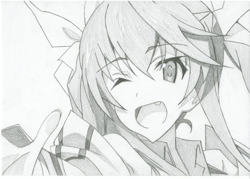 anime girl sketch drawing
