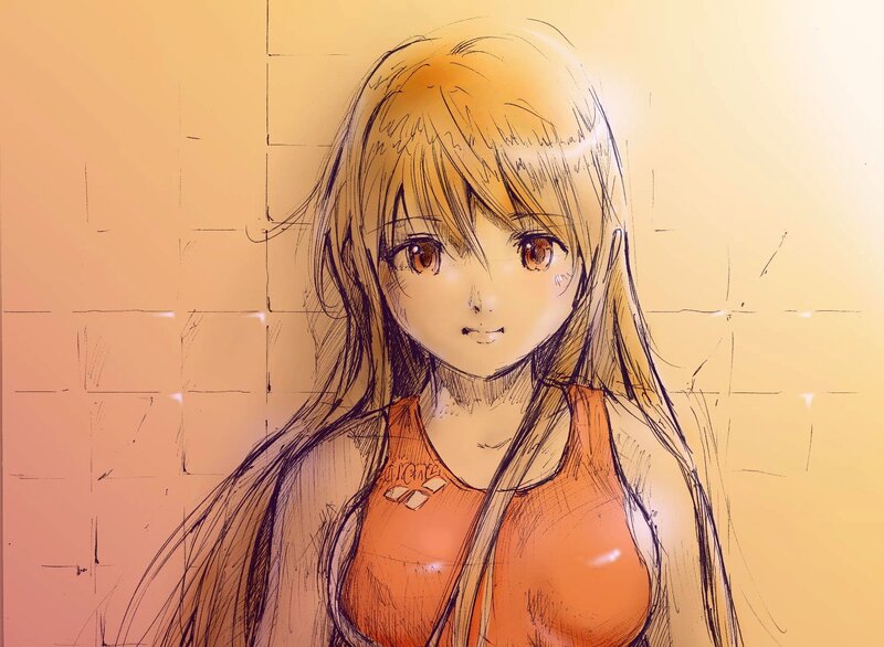 anime girl sketch portrait