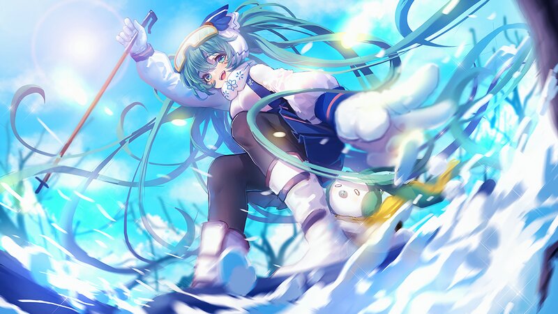 Anime Girl Skiing