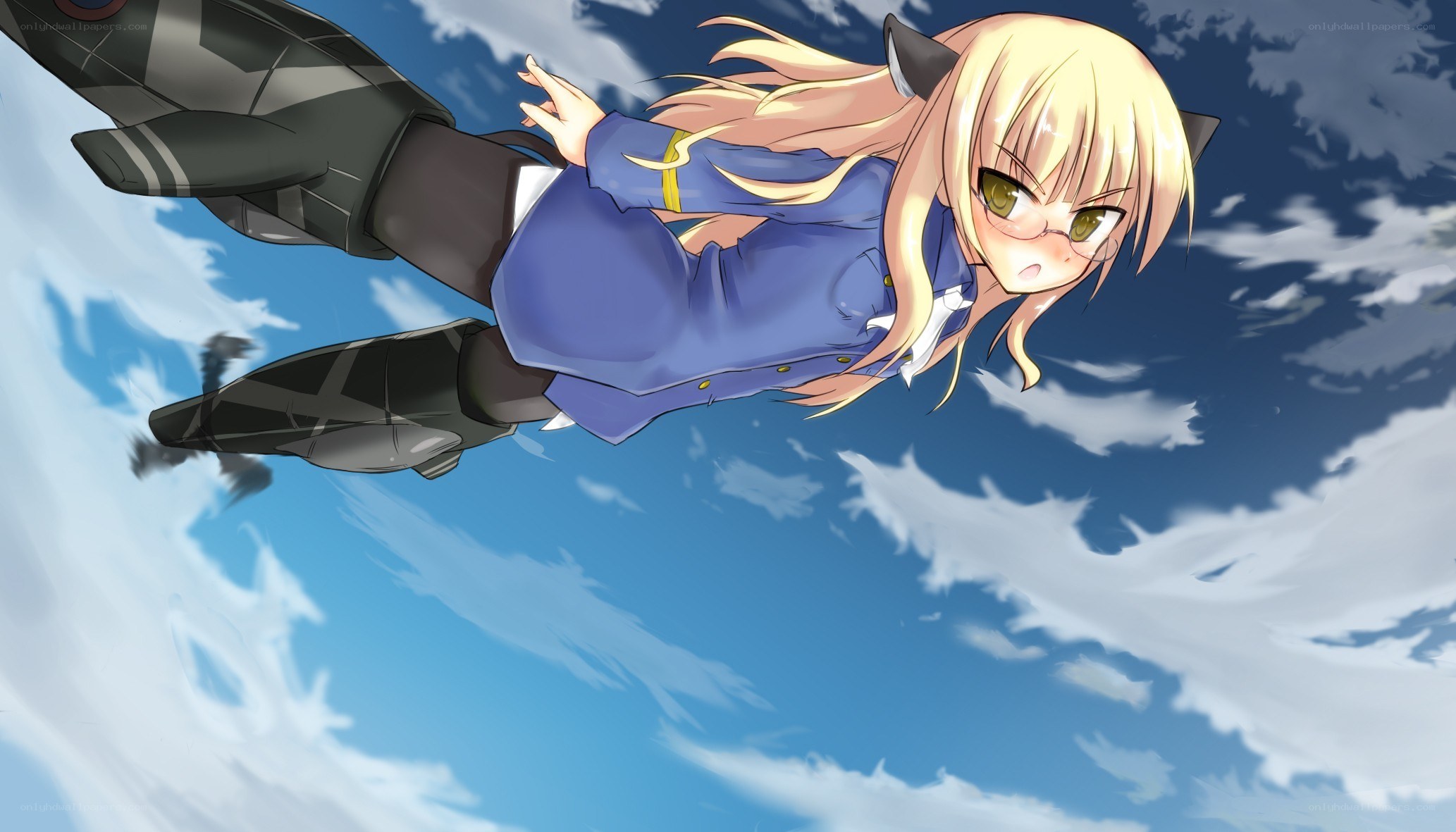 anime girl skydiving