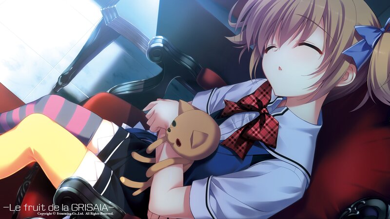 Anime Girl Sleeping — Blue, Peaceful, Digital Art