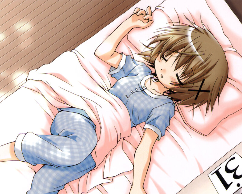 Anime Girl Sleeping — Blue, Peaceful, Morning, Manga