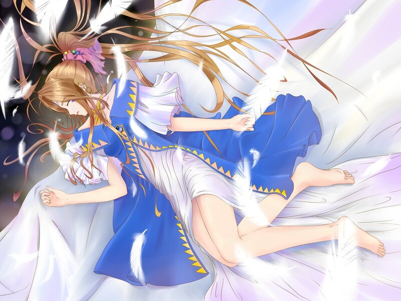 Anime Girl Sleeping — Blue, Serene