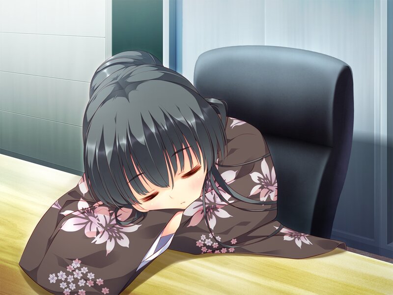 Anime Girl Sleeping — Brown, Calm, Morning