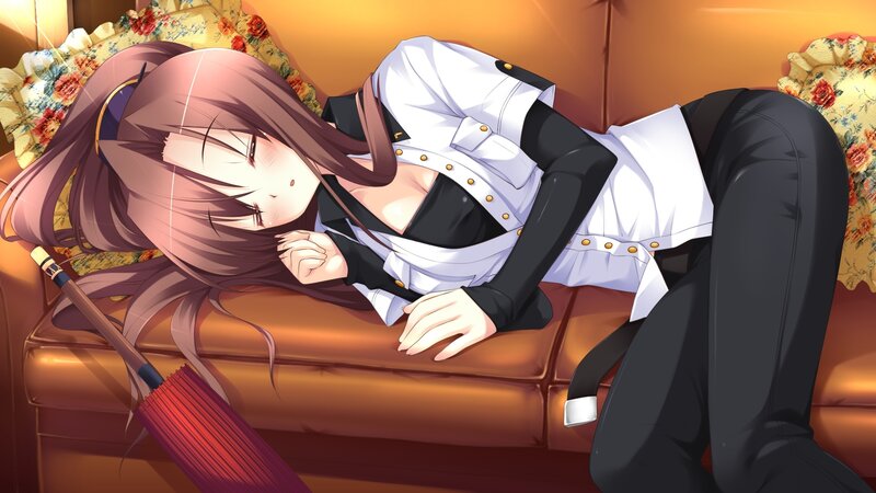 Anime Girl Sleeping — Brown, Calm