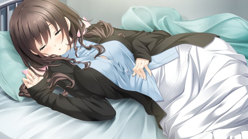 Anime Girl Sleeping — Brown, Peaceful, Bed