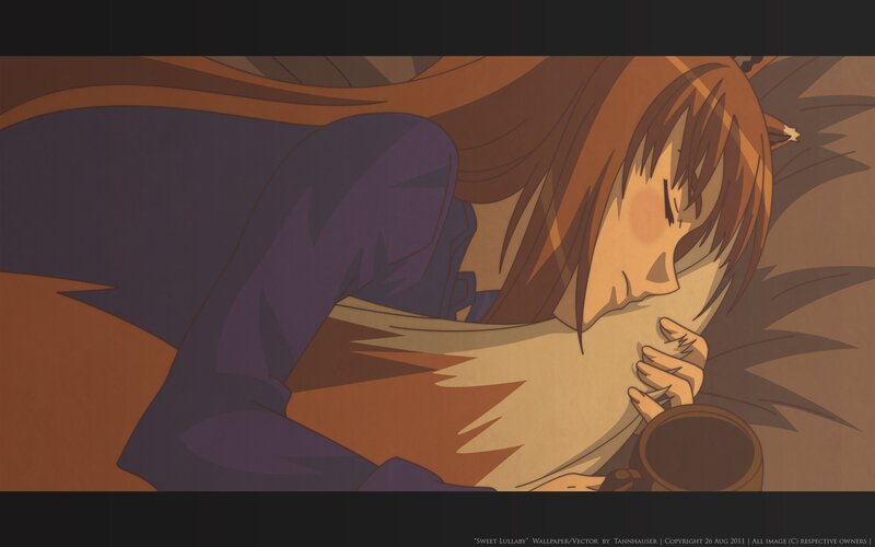Anime Girl Sleeping — Brown, Peaceful