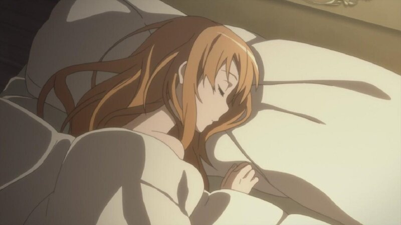 Anime Girl Sleeping — Brown, Serene