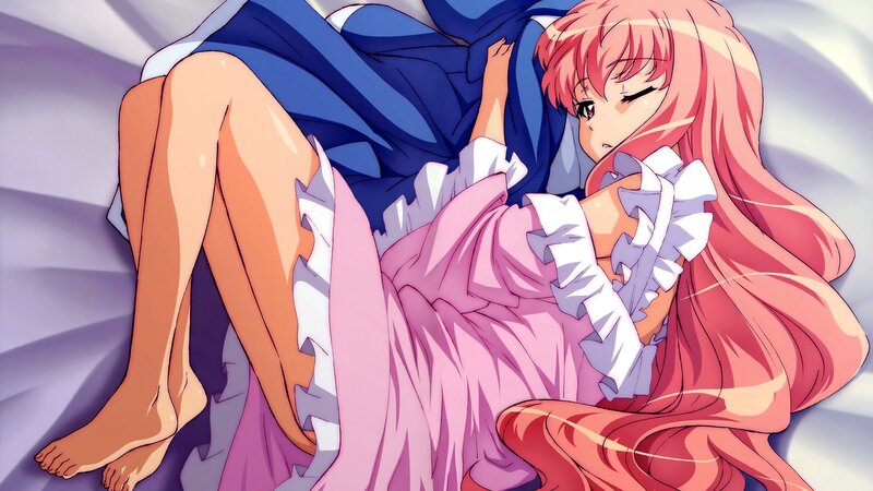 anime girl sleeping in bed