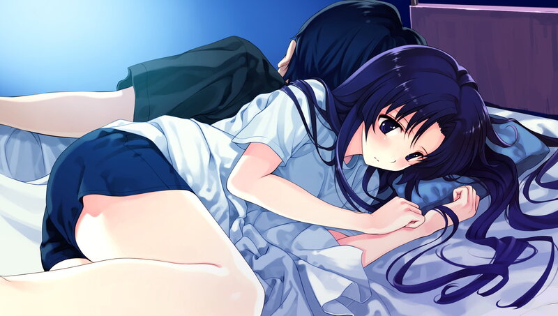 anime girl sleeping in bed