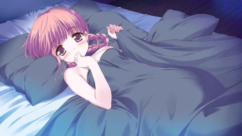 anime girl sleeping in bed