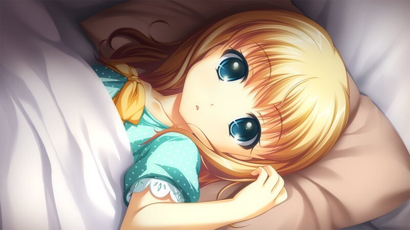 anime girl sleeping in bed