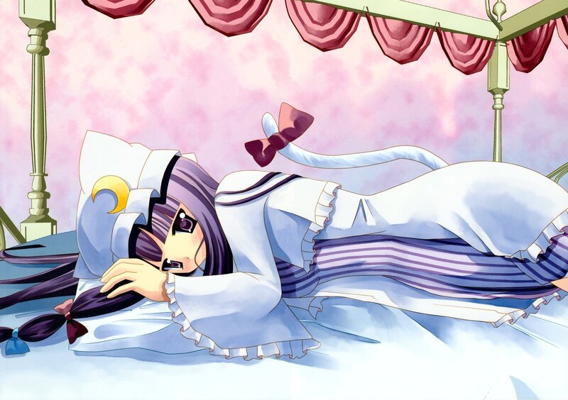 Anime girl sleeping in bed