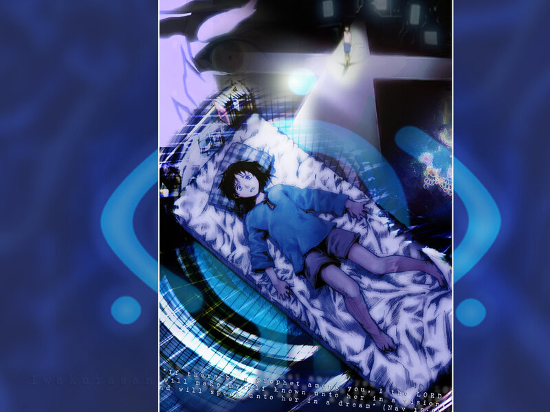 Anime girl sleeping in bed