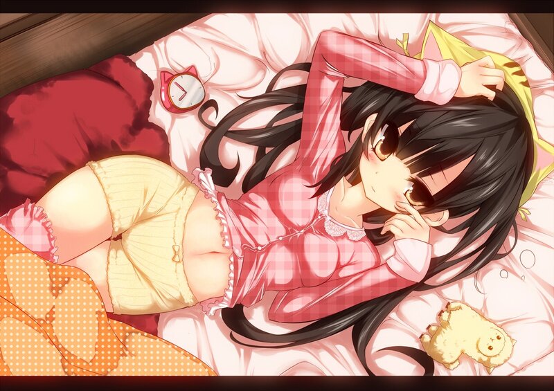 Anime girl sleeping in bed