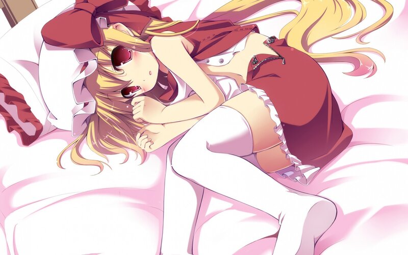 anime girl sleeping in bed