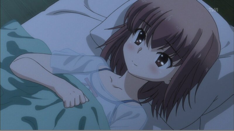 anime girl sleeping in bed