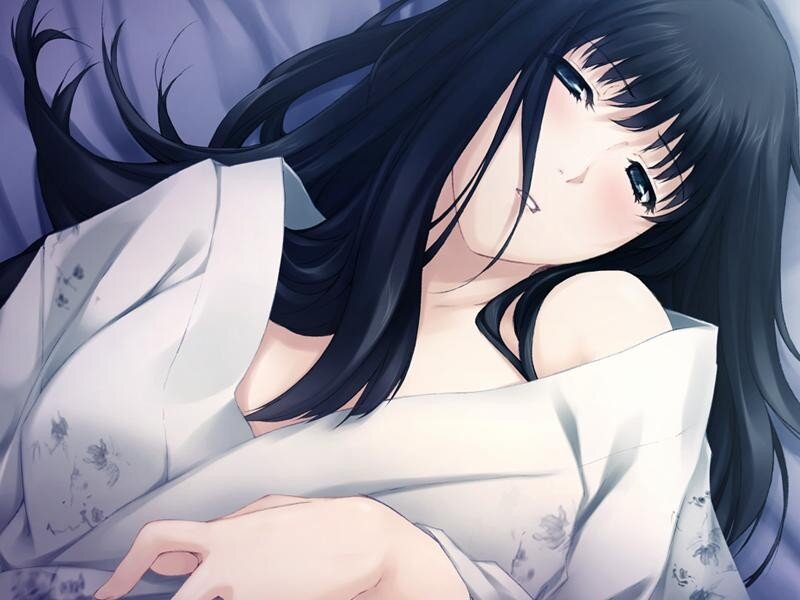 anime girl sleeping in bed