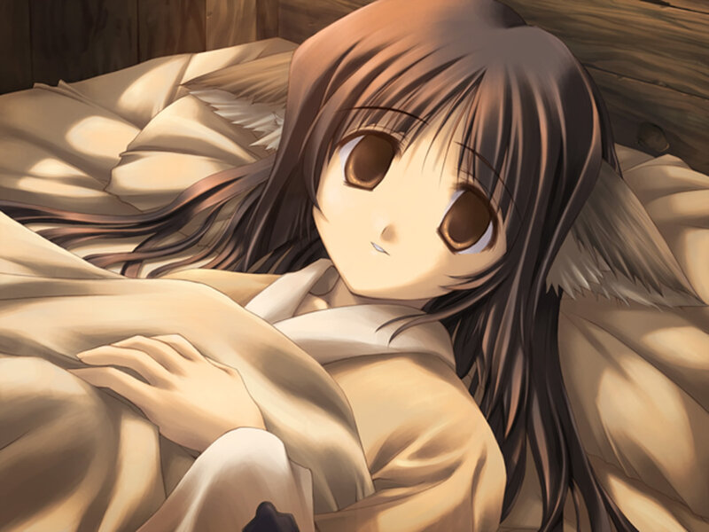 anime girl sleeping in bed