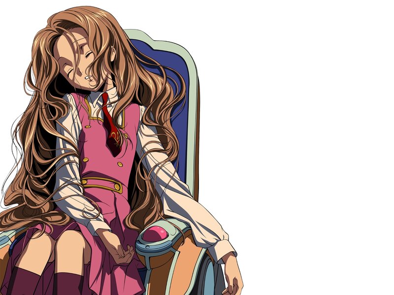 anime girl sleeping in chair