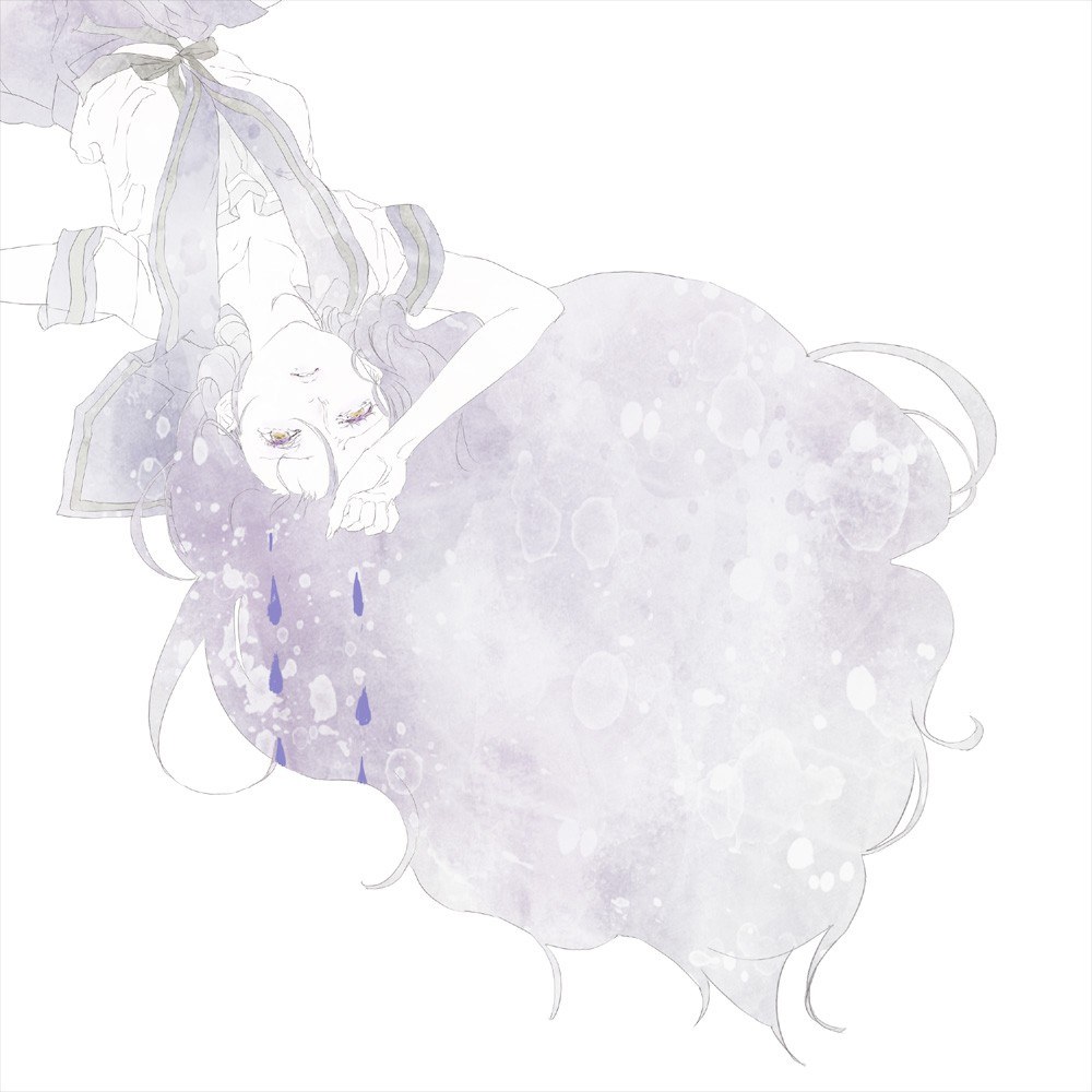 anime girl sleeping in cloud