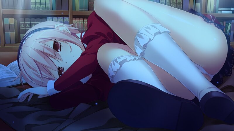anime girl sleeping in library