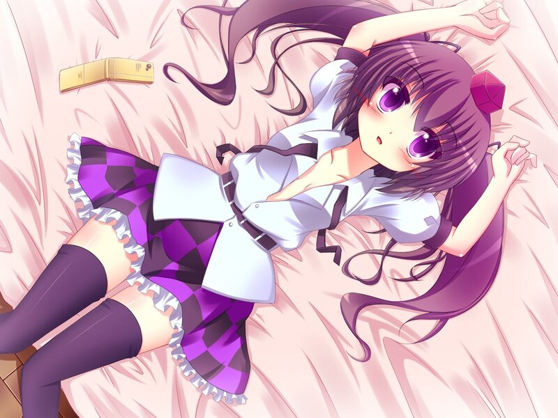 anime girl sleeping on bed