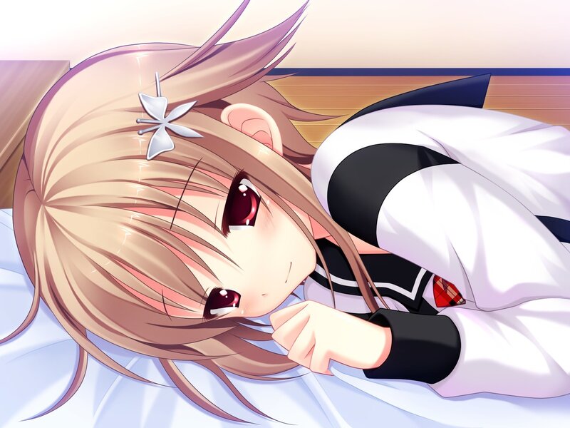 anime girl sleeping on bed