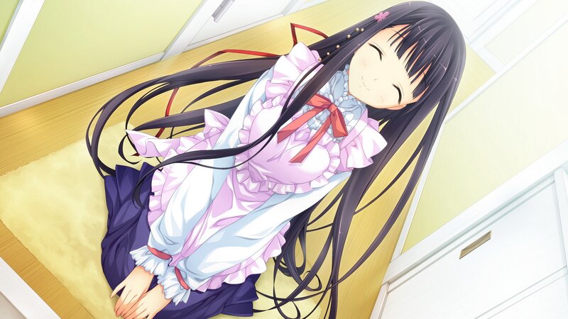 anime girl sleeping on floor