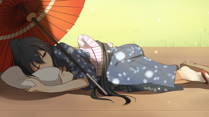 Anime Girl Sleeping — Orange, Serene