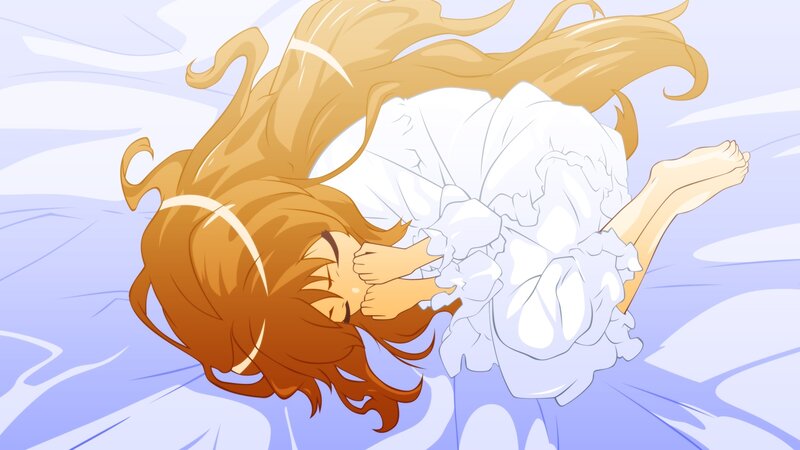 Anime girl sleeping peacefully
