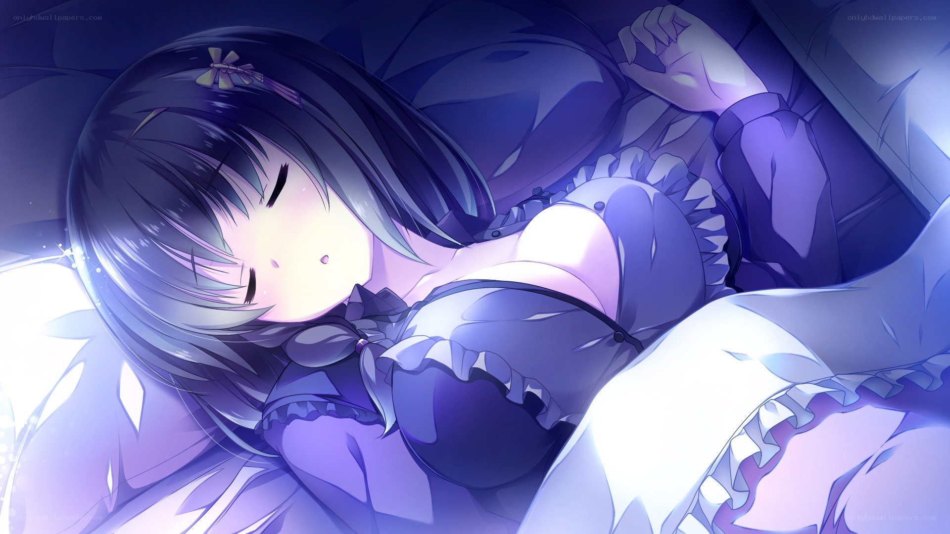 Anime girl sleeping peacefully