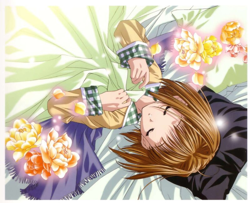 Anime girl sleeping peacefully