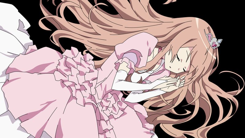 Anime Girl Sleeping — Pink, Peaceful, Long Hair