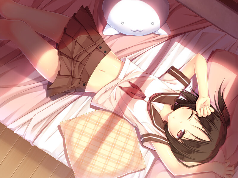 Anime Girl Sleeping — Pink, Peaceful, Morning, Bed, Pillow