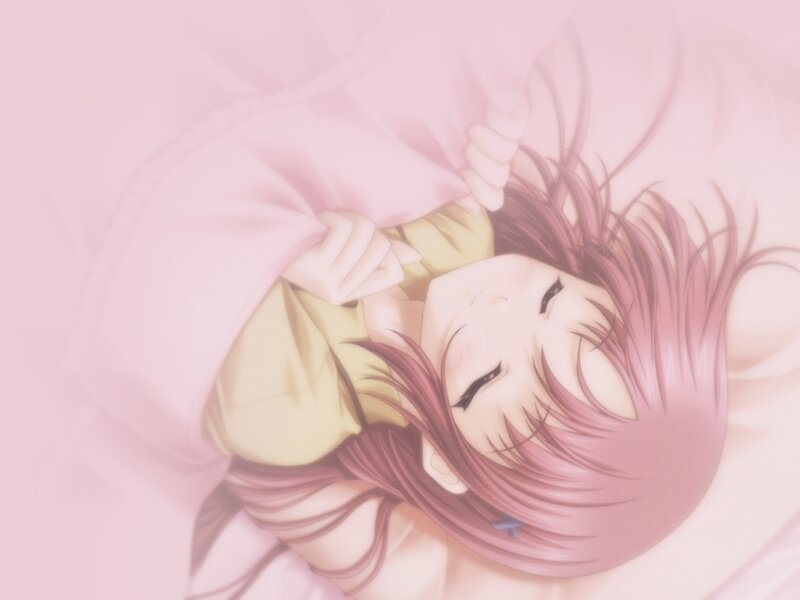 Anime Girl Sleeping — Pink, Peaceful
