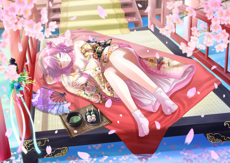 Anime Girl Sleeping — Pink, Serene