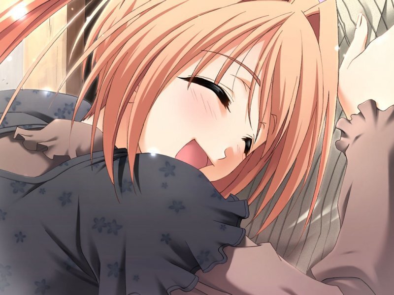 Anime Girl Sleeping — Pink