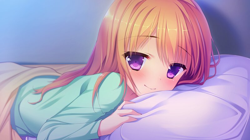 Anime Girl Sleeping — Purple, Calm, Night