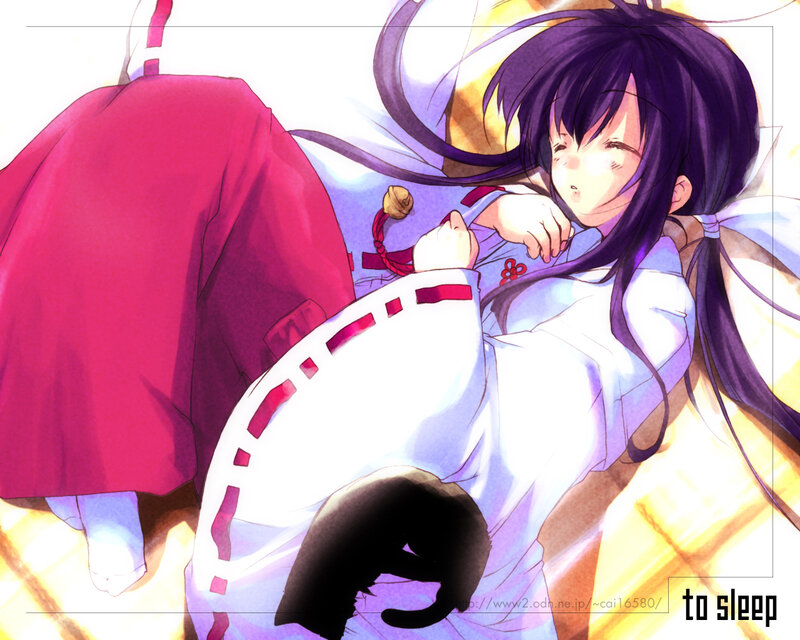 Anime Girl Sleeping — Purple, Peaceful