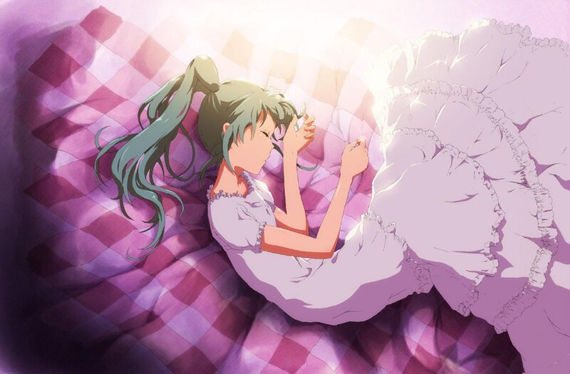 Anime Girl Sleeping — Purple