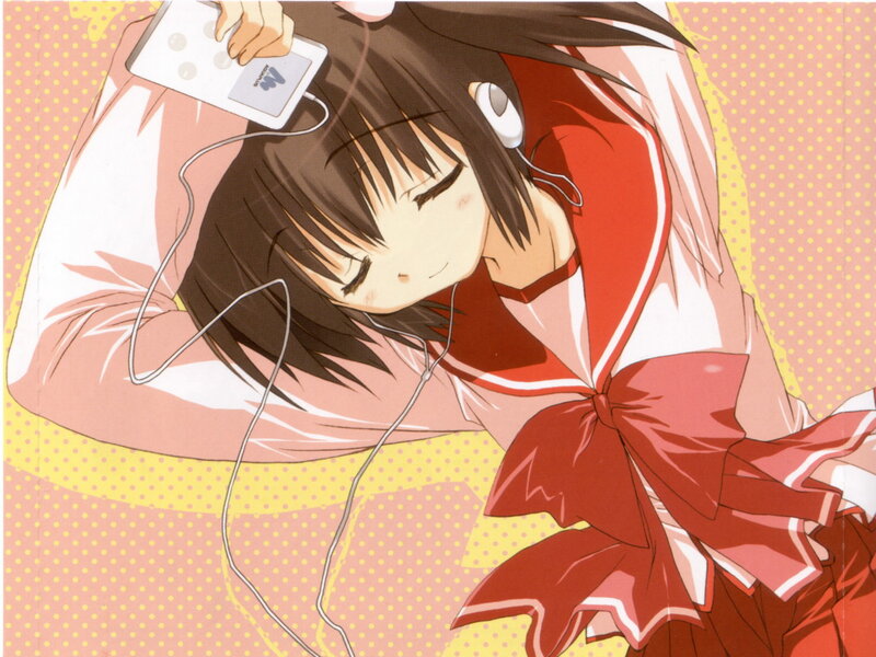 Anime Girl Sleeping — Red, Peaceful, Manga