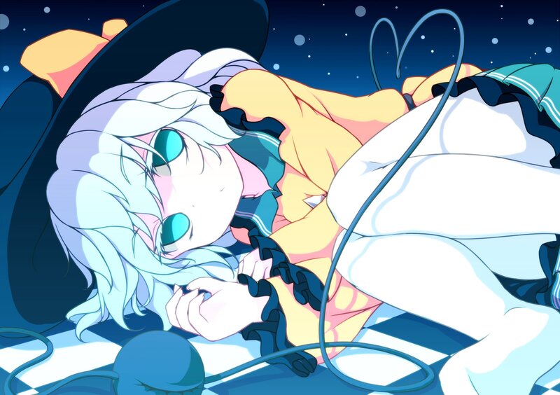 Anime girl sleeping under stars