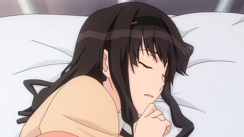 Anime Girl Sleeping — White, Calm, Bed