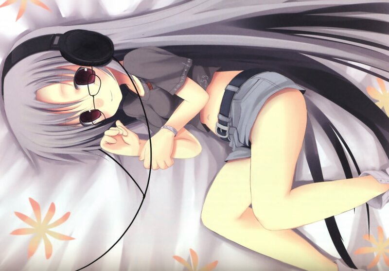 Anime Girl Sleeping — White, Calm