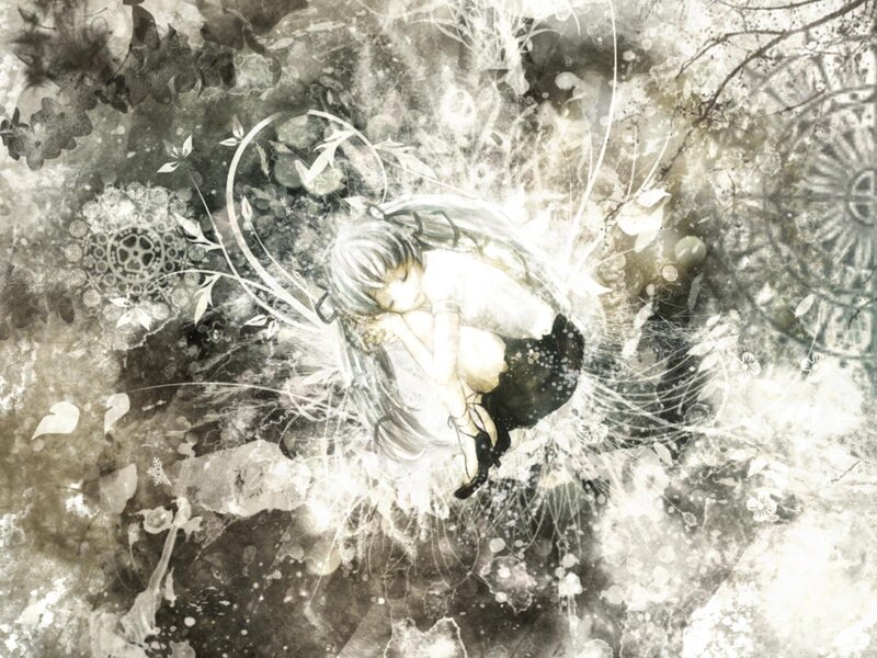 Anime Girl Sleeping — White