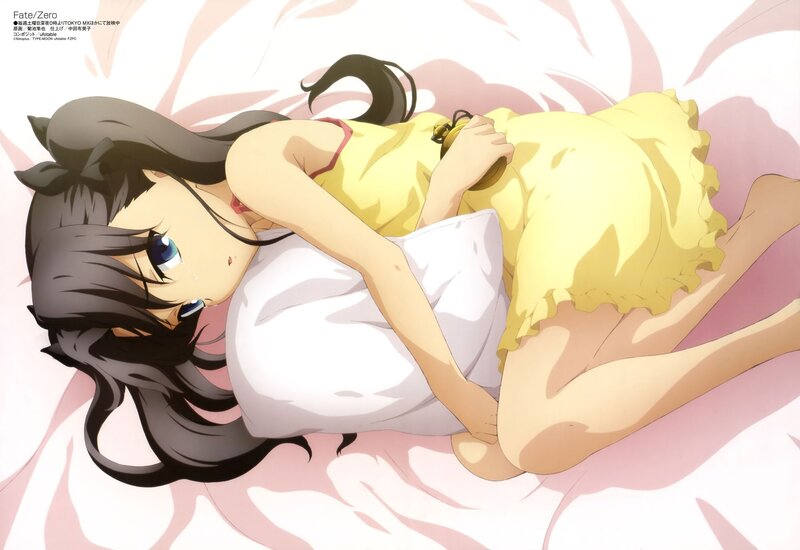 Anime Girl Sleeping — Yellow, Peaceful, Pillow