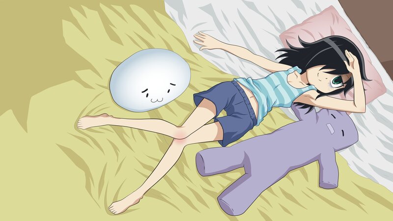 Anime Girl Sleeping — Yellow, Relaxed