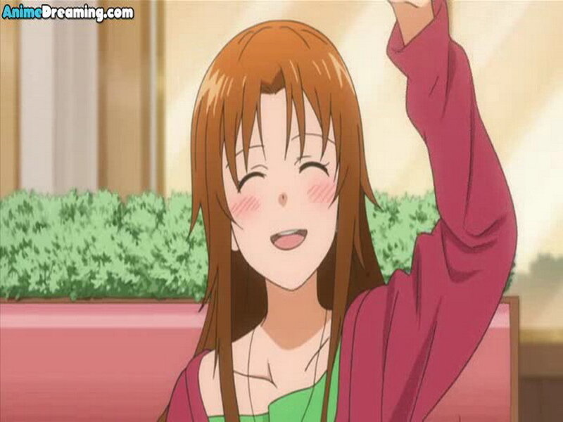 Anime Girl Smiling — Brown, Happy
