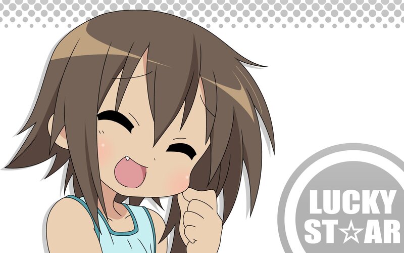 anime girl smiling happily